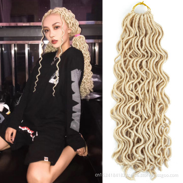custom crochet double pack blonde faux locs, high temperature fiber natural blond jamaican crochet hair faux locs